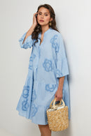 Vestido camisero - Cielo - Mujer