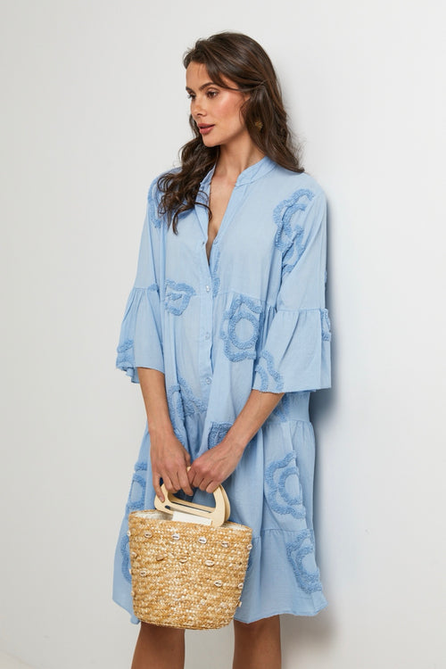 Vestido camisero - Cielo - Mujer