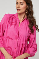 Vestido camisero - Fucsia - Mujer