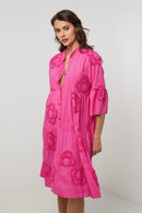 Vestido camisero - Fucsia - Mujer