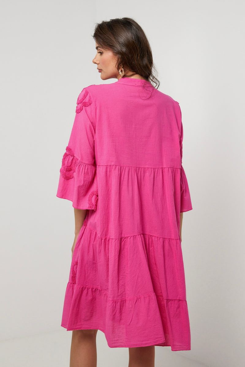 Vestido camisero - Fucsia - Mujer