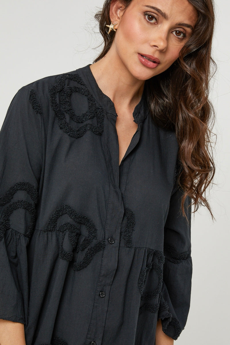 Robe Chemise - Noir - Femme