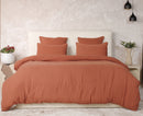 Parure De Couette 3 Pcs 100% Gaze De Coton Lavé Safran Minéral