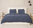 Parure De Couette 3 Pcs 100% Gaze De Coton Lavé Bleu Pétrole