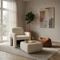 Kova - Fauteuil Design Avec Table Basse Relevable - Beige