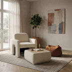 Kova - Fauteuil Design Avec Table Basse Relevable - Beige