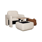 Kova - Fauteuil Design Avec Table Basse Relevable - Beige