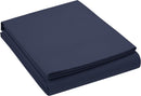 Drap Plat 2 Personnes 100% Satin De Coton Lavé 105 Fils Bleu Marine
