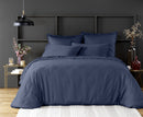 Drap Plat 2 Personnes 100% Satin De Coton Lavé 105 Fils Bleu Marine