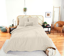 Parure Housse De Couette 3Pcs Gaze De Coton Et Coton 57 Fils - Galet - Gris Foncé