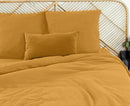 Parure Housse De Couette 3Pcs Gaze De Coton Et Coton 57 Fils - Miel