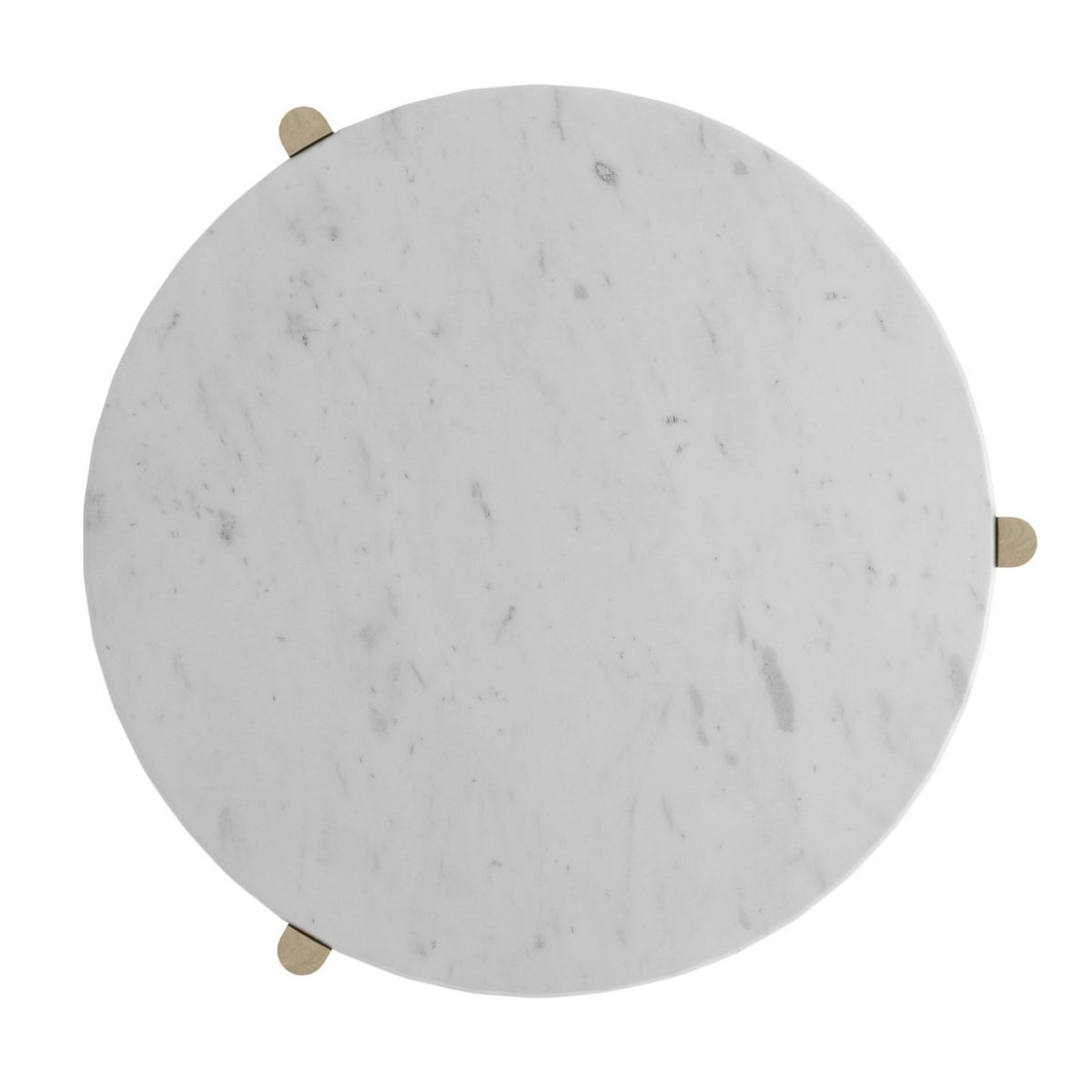 Table Basse Ronde - Manguier Et Marbre - Blanc