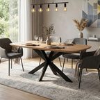 Table À Manger - Acacia Et Métal - Naturel
