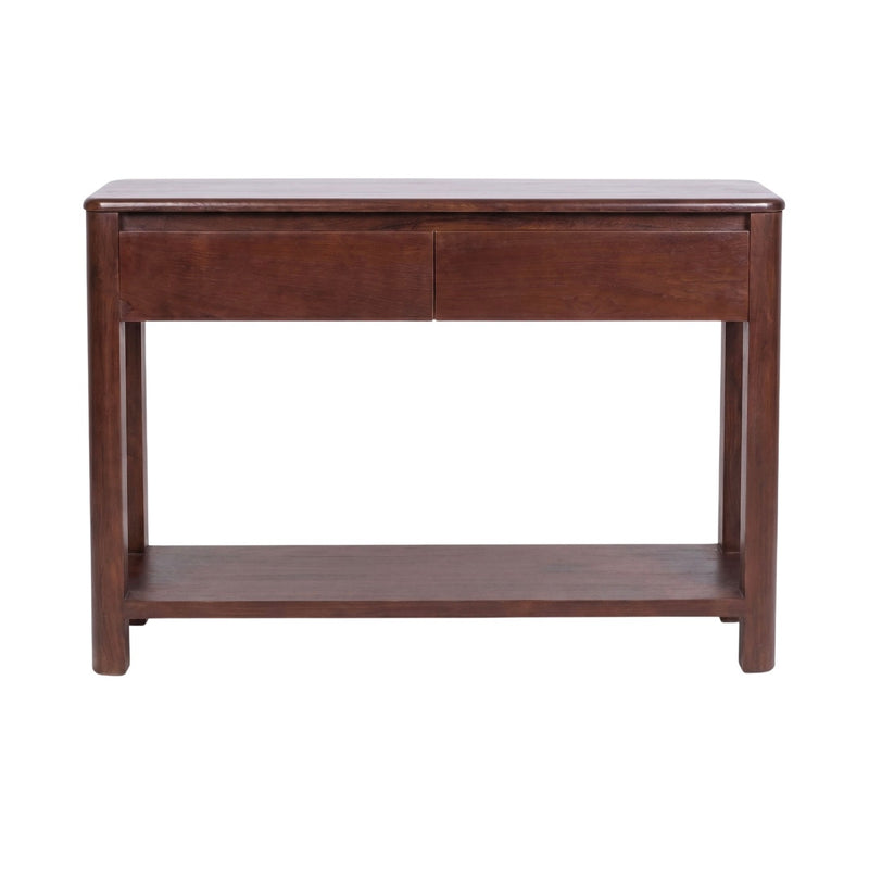Bali - Console 2 Tiroirs En Teck Massif - Marron Foncé