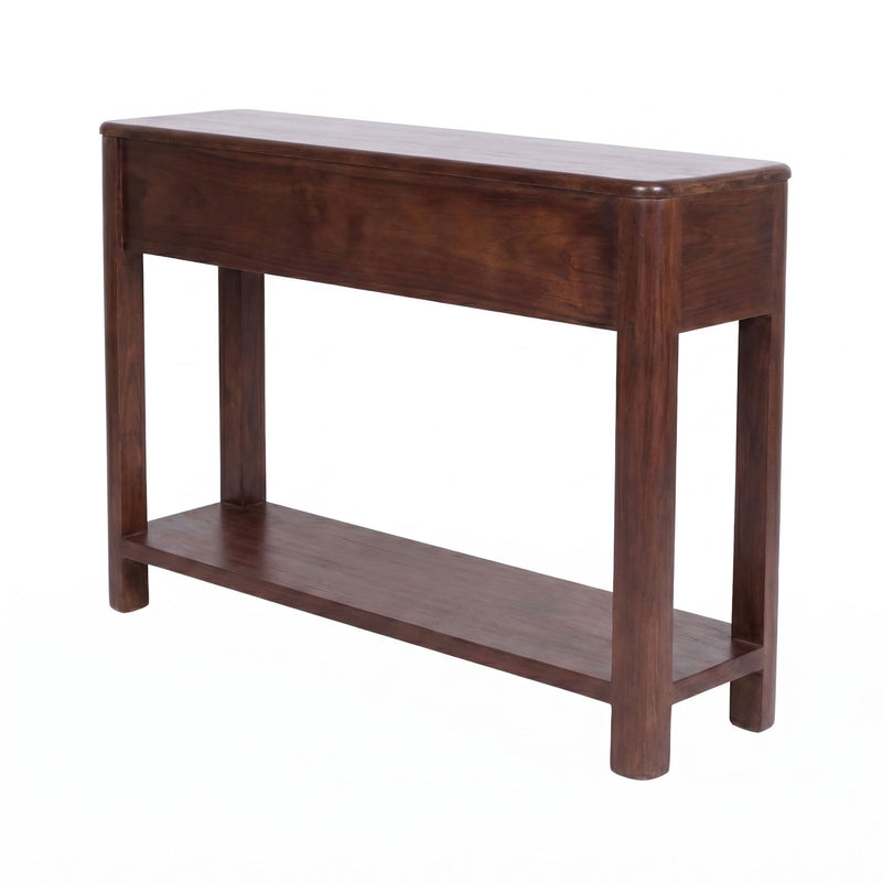 Bali - Console 2 Tiroirs En Teck Massif - Marron Foncé