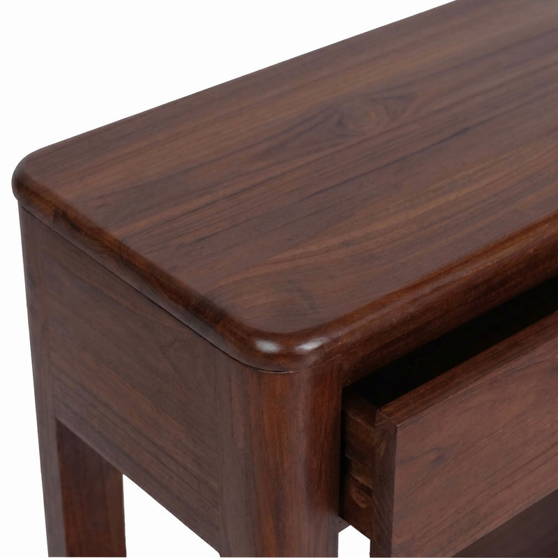 Bali - Console 2 Tiroirs En Teck Massif - Marron Foncé