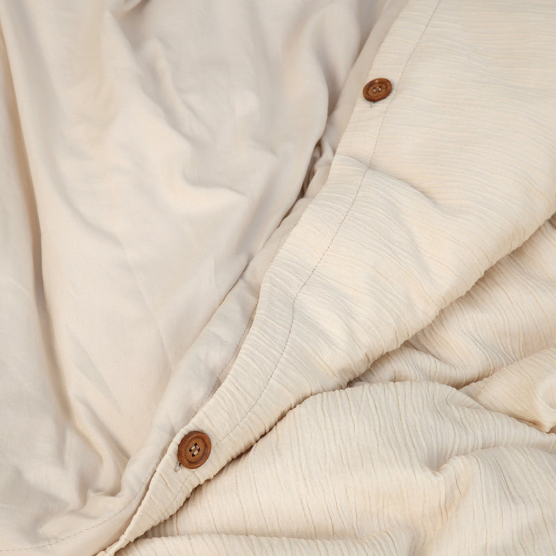 Parure de Lit Complète - 3 pièces - Gaze De Microfibre - Ecru Naturel - 260 x 240 cm