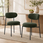 Annie - Lot De 2 Chaises De Salle À Manger - Tissu Chenille - Vert