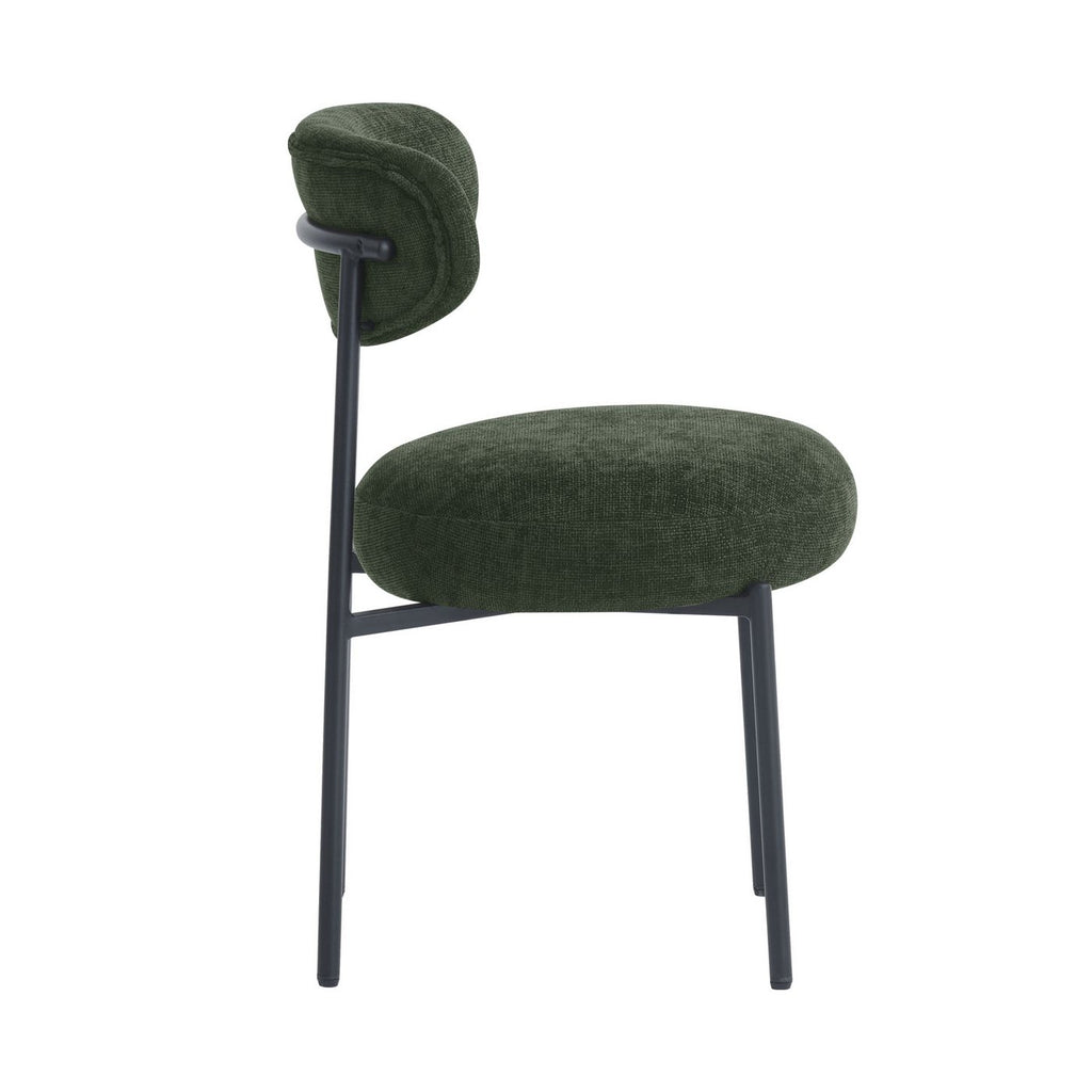 Annie - Lot De 2 Chaises De Salle À Manger - Tissu Chenille - Vert