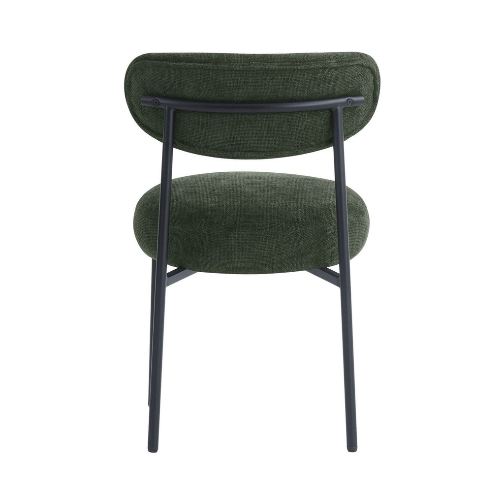 Annie - Lot De 2 Chaises De Salle À Manger - Tissu Chenille - Vert