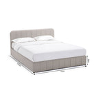 Aviala - Lit Coffre Latéral Avec Sommier + Tête De Lit - Velours - Taupe