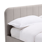 Aviala - Lit Coffre Latéral Avec Sommier + Tête De Lit - Velours - Taupe