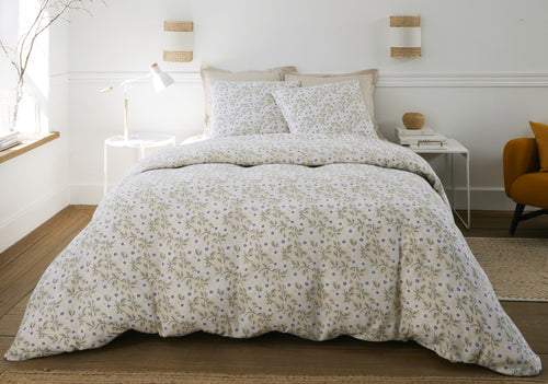 Parure de Lit Complète - 3 pièces - 100% Gaze de Coton - Imprimé Loucile