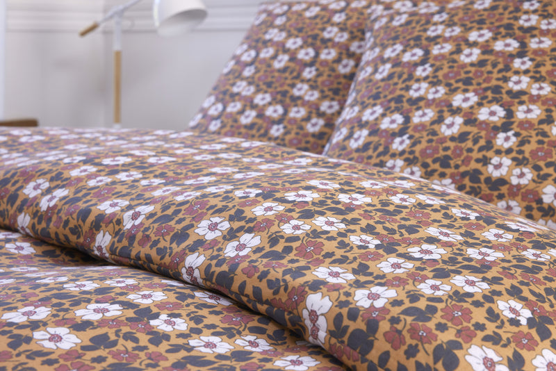 Parure de Lit Complète - 3 pièces - 100% Gaze de Coton - Verone - Imprimé