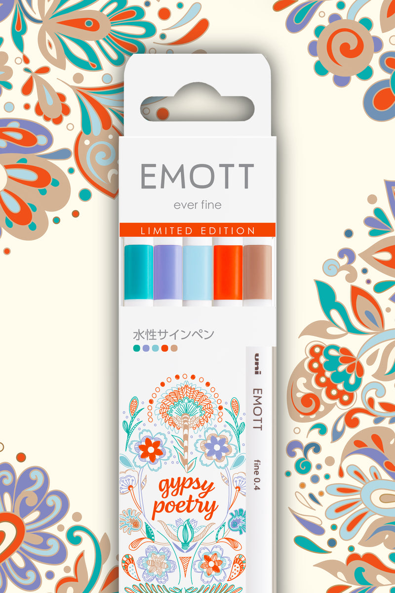 5 Feutres - Gipsy Poetry - Emott By Uni-Ball