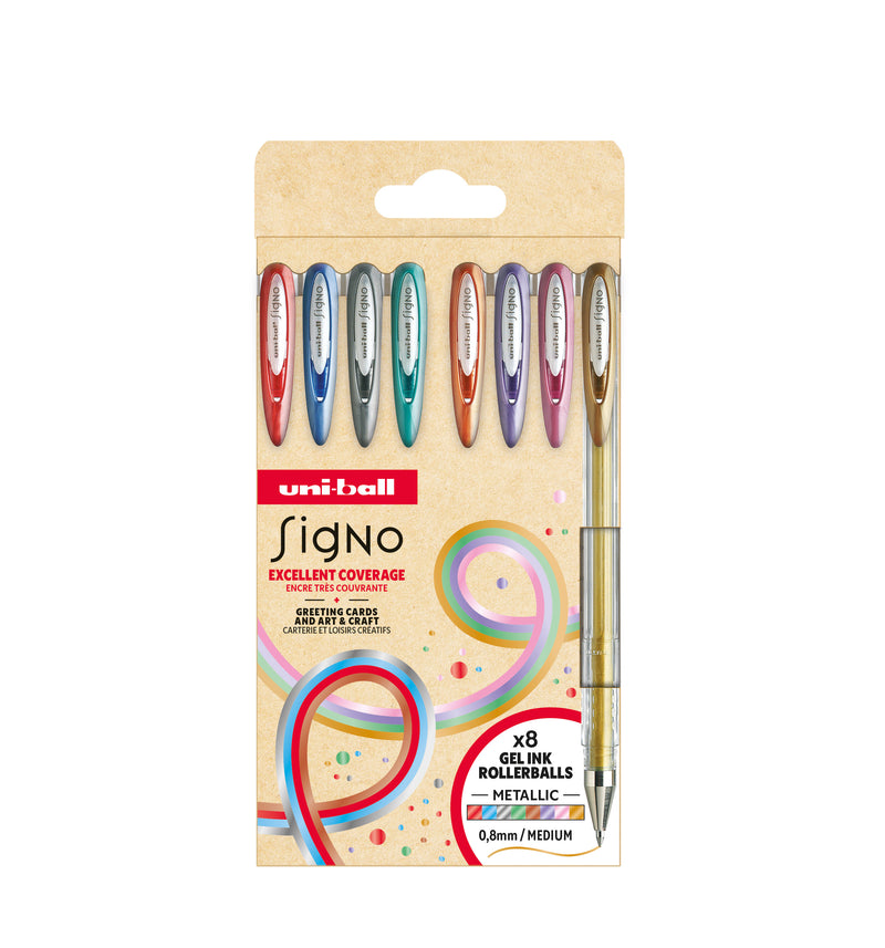 Set De 8 Rollers - Encre Gel Métallisé - Uni-Ball