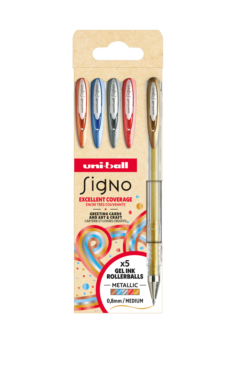 Set De 5 Rollers - Encre Gel Métallisé - Uni-Ball