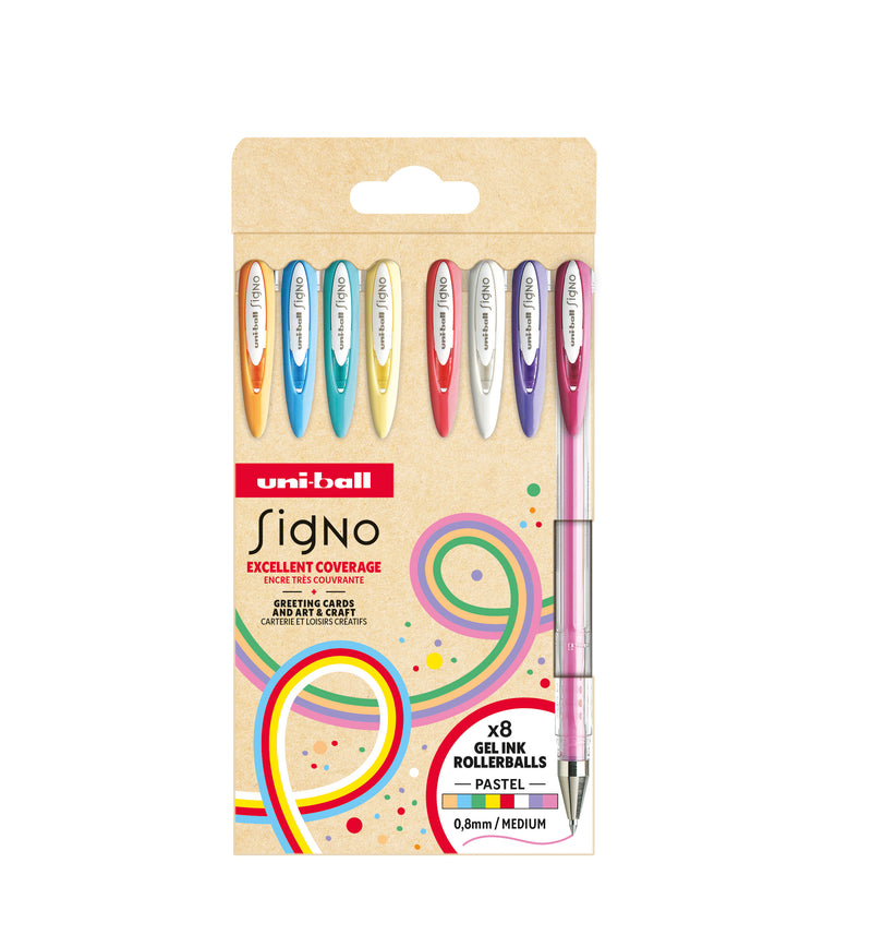 Set De 8 Rollers - Encre Gel Pastel - Uni-Ball