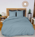 Estra - Lenzuola con Angoli Angolo 27cm 100% - Percalle di Cotone 65 fili - Blu Fumé