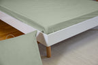 Estra - Draps Housse Bonnet 27cm - 100% Percale de Coton 65fils - Vert - Sauge