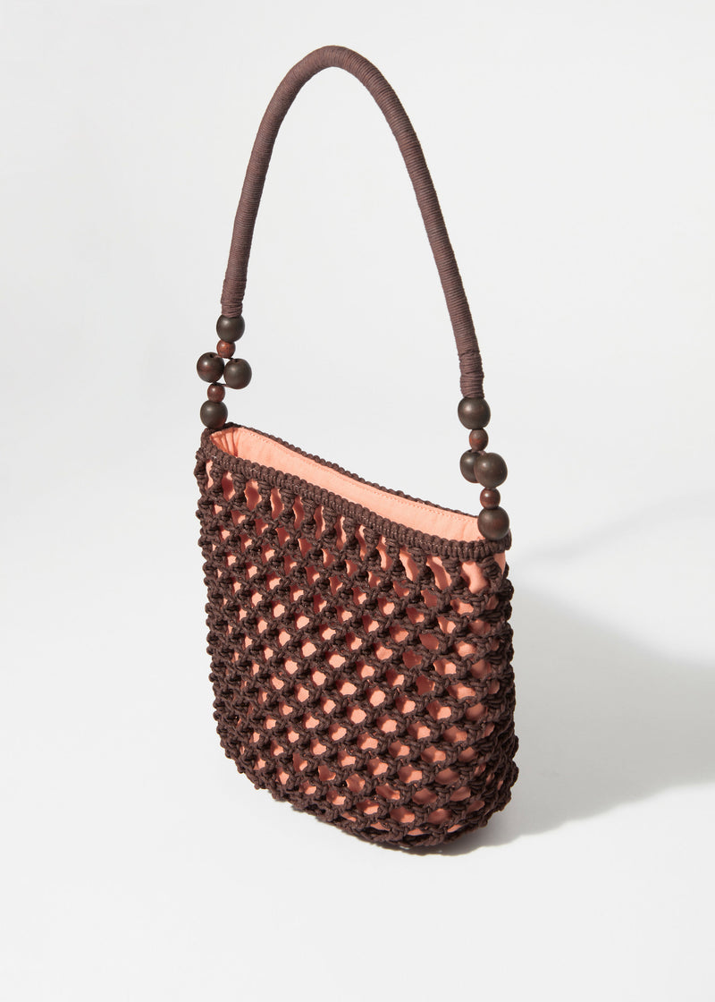 Bolso bombonera Tiana de crochet - Marrón - Mujer