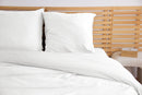 Parure Housse De Couette 100% Microfibre Lavée Et Gaufré , Blanc