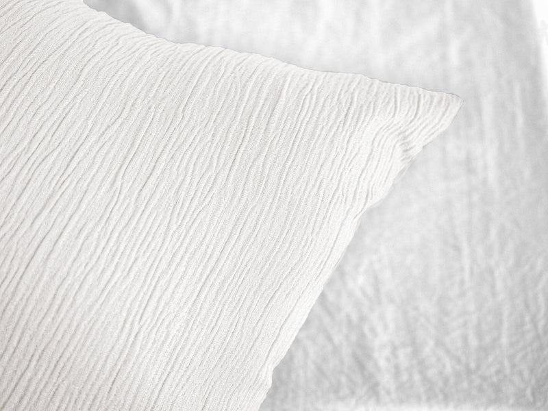 Parure Housse De Couette 100% Microfibre Lavée Et Gaufré , Blanc