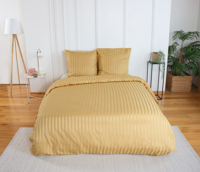 Parure Housse De Couette 100% Satin De Microfibre , Blond