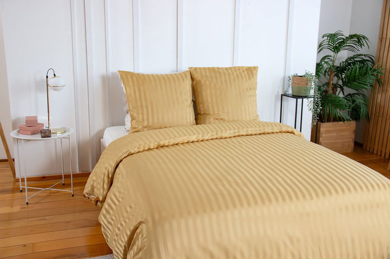 Parure Housse De Couette 100% Satin De Microfibre , Blond