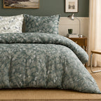 Emeride - Parures de Lit de Couette 3pcs avec 2 Taies - 100% Percale de Coton 71 Fils - Imprimé
