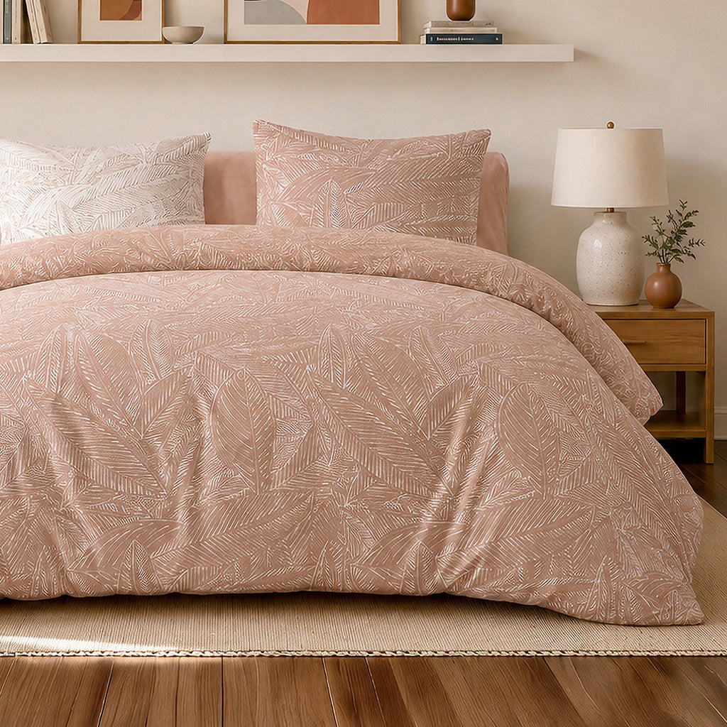 Ambre - Parures de Lit de Couette 3pcs avec 2 Taies - 100% Percale de Coton 71 Fils - Imprimé