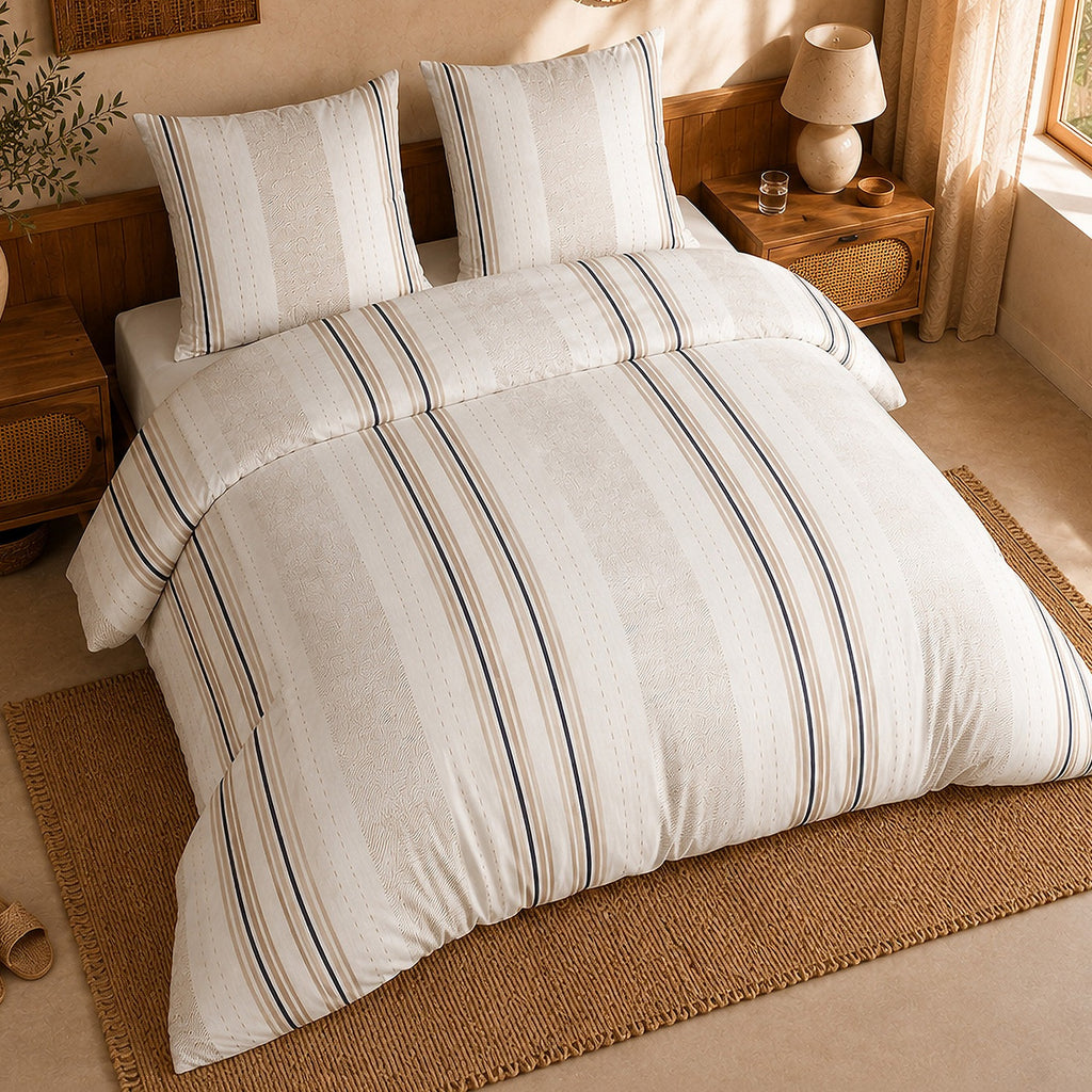 Trandy - Parures de Lit de Couette 3pcs avec 2 Taies - 100% Percale de Coton 71 Fils - Imprimé
