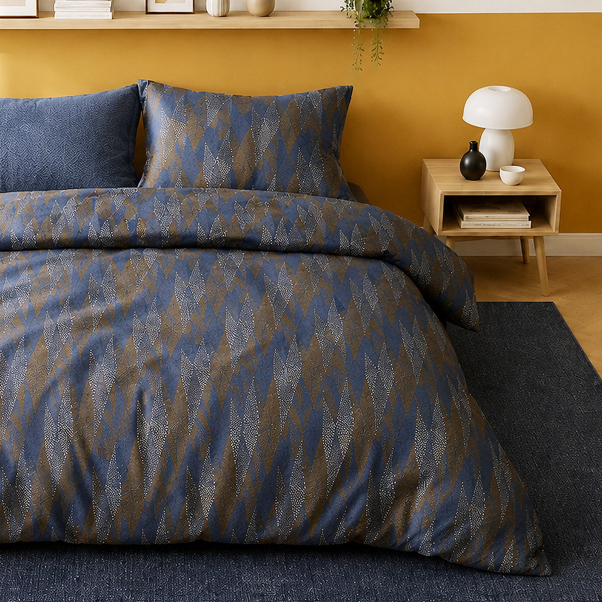 Blusky - Parures de Lit de Couette 3pcs avec 2 Taies - 100% Percale de Coton 71 Fils - Imprimé