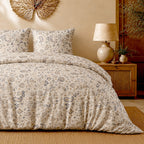 Ishani - Parures de Lit de Couette 3pcs avec 2 Taies - 100% Percale de Coton 71 Fils - Imprimé