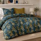 Florilege - Juegos de Cama de Nórdico 3 pzs con 2 Fundas de Almohada 100 % Percal de Algodón de 71 Hilos - Percal de Algodón 71 hilos - Estampado