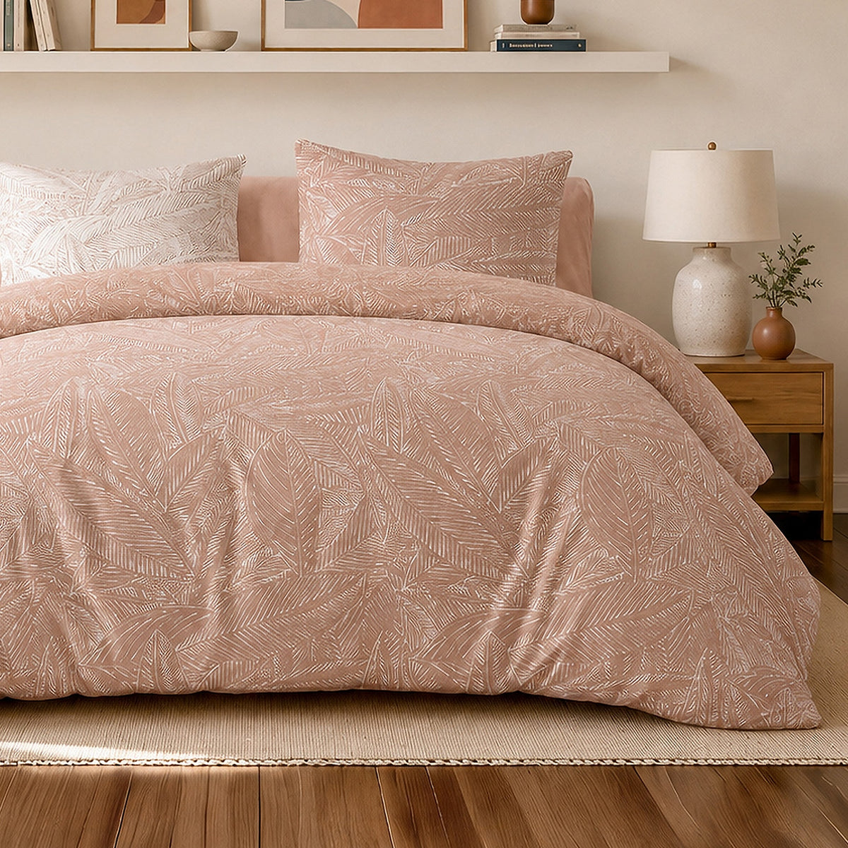Ambre - Parures de Lit de Couette 3pcs avec 2 Taies - 100% Percale de Coton 71 Fils - Imprimé