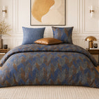 Blusky - Parures de Lit de Couette 3pcs avec 2 Taies - 100% Percale de Coton 71 Fils - Imprimé