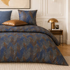 Blusky - Parures de Lit de Couette 3pcs avec 2 Taies - 100% Percale de Coton 71 Fils - Imprimé