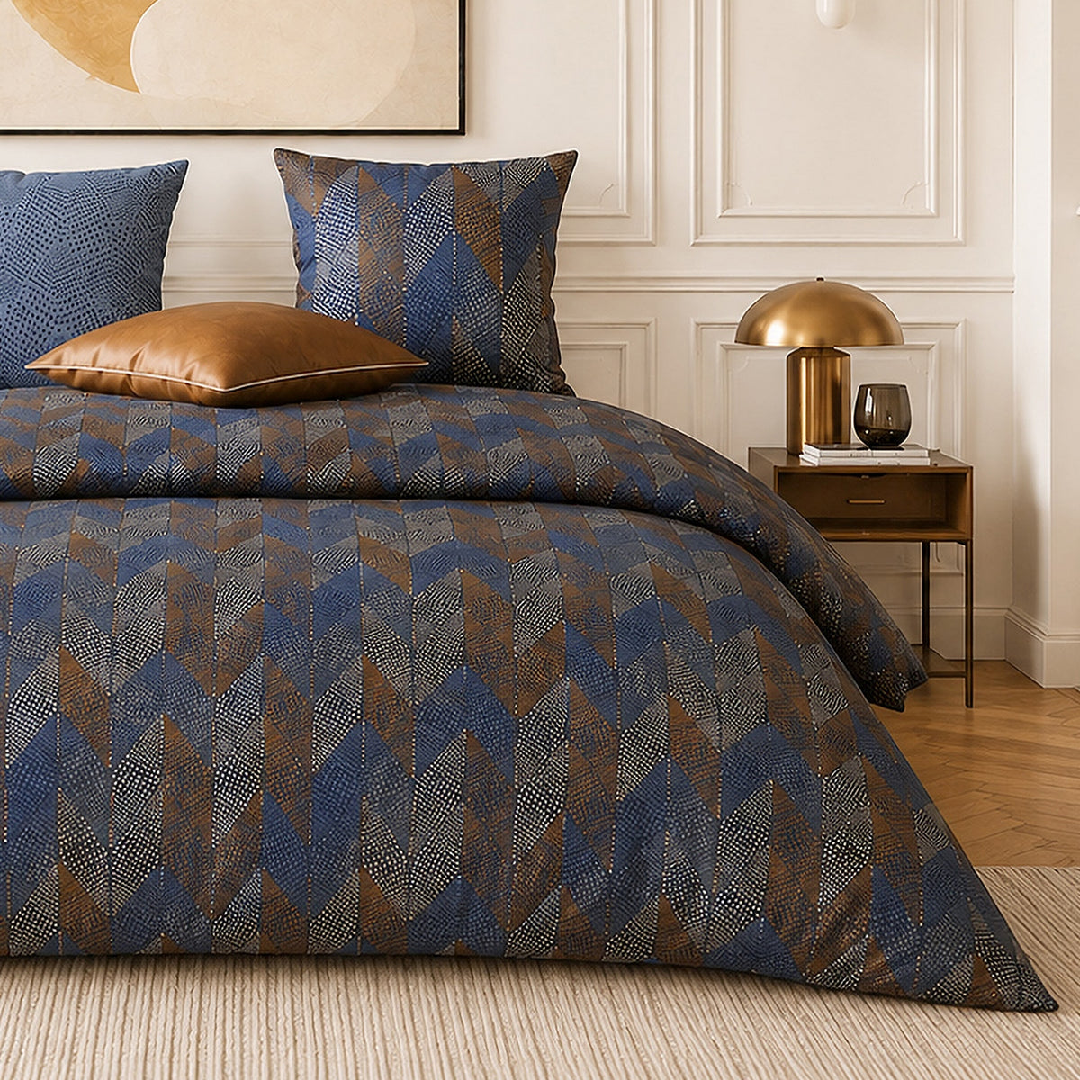 Blusky - Parures de Lit de Couette 3pcs avec 2 Taies - 100% Percale de Coton 71 Fils - Imprimé