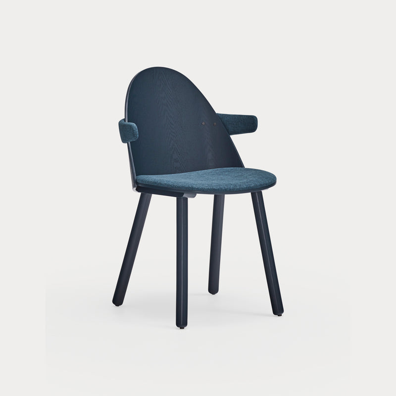 Uma - Chaise Avec Accoudoirs (Pack 2) - Bleu & Gris Foncé